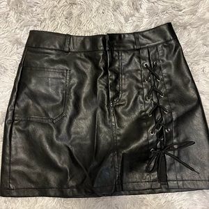 Faux leather skirt